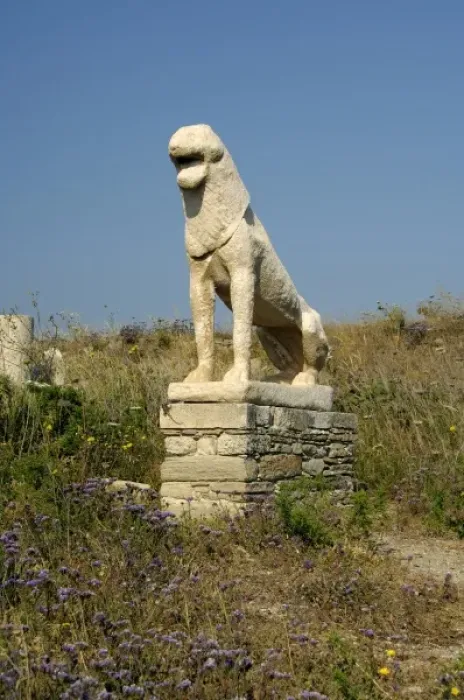 Framed Print : Europe, Greece, Cyclades, Delos. Famous 7th century Lions of the Naxians