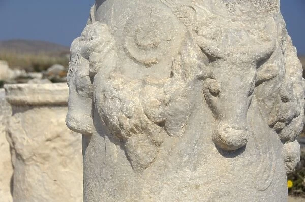 Europe, Greece, Cyclades, Delos. Ruins along the Sacred Way