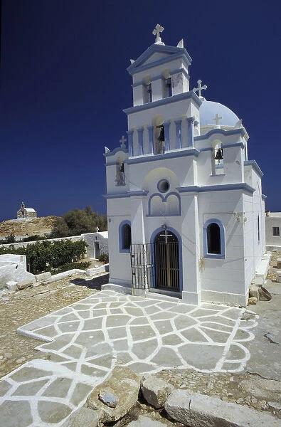 Europe, Greece, Cyclades Islands, Anafi. Church in Zoodhohou Pivis Monastery