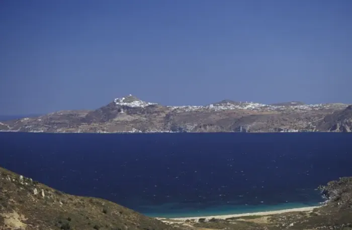 Framed Print : Europe, Greece, Cyclades Islands, Milos. View from Agia Marina Monestary: Fatourena beach Framed Print : Europe, Greece, Cyclades Islands, Milos. View from Agia Marina Monestary: Fatourena beach
