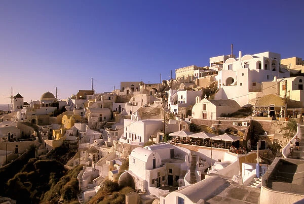 Europe, Greece, Cyclades Islands, Santorini. Old town in late afternoon