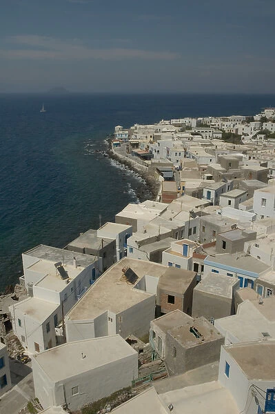Europe, Greece, Dodecanese, Nisyros: overview of capital and main port Mandraki