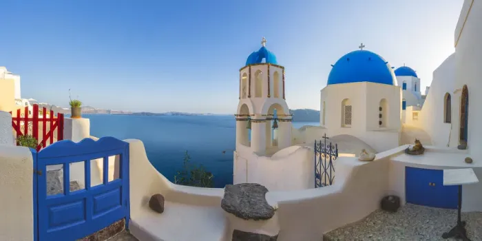 Framed Print : Europe, Greece, Oia. Sunrise on Greek Orthodox church and village Framed Print : Europe, Greece, Oia. Sunrise on Greek Orthodox church and village