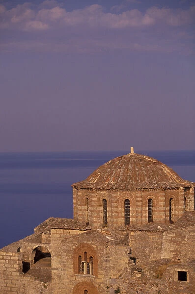 Europe, Greece, Peloponnese, Lakonia, Monemvasia Afternoon view; St. Sophia; Gibraltar
