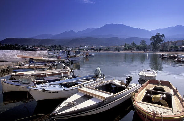 Europe, Greece, Peloponnese, Messina, Kardamyli Boat harbor, morning; Messinian
