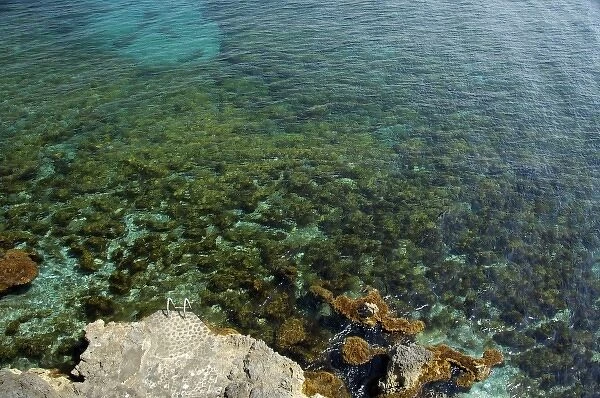 Europe, Greece, Peloponnese, Monemvasia. Clear waters of the Aegean Sea