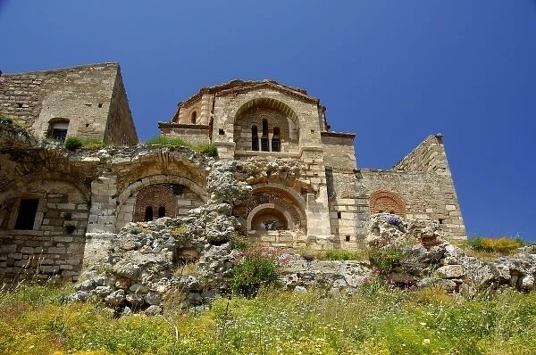 Europe, Greece, Peloponnese, Monemvasia. Exterior view of octagonal 12th century
