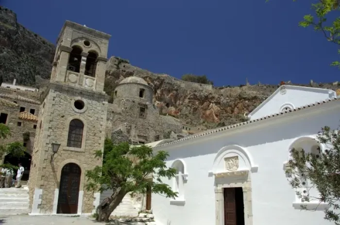 Framed Print : Europe, Greece, Peloponnese, Monemvasia ( single entrance ). One of over 40 historical Framed Print : Europe, Greece, Peloponnese, Monemvasia ( single entrance ). One of over 40 historical