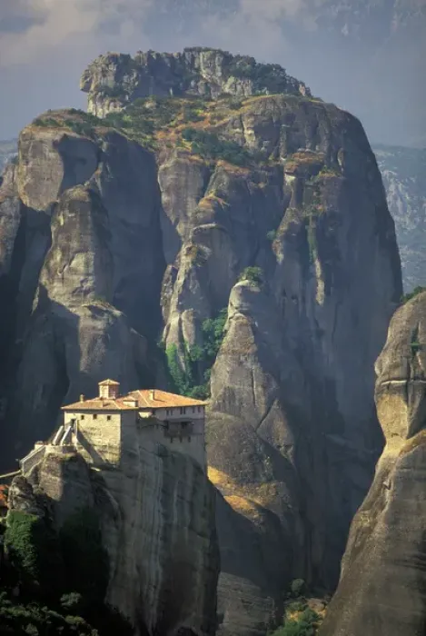 Framed Print : Europe, Greece, Thessaly, Meteora. Monasteries of Meteora, Roussanou Monastery Framed Print : Europe, Greece, Thessaly, Meteora. Monasteries of Meteora, Roussanou Monastery