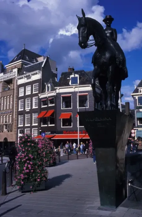 Framed Print : Europe, Holland  /  The Netherlands, Amsterdam, city shot over canal