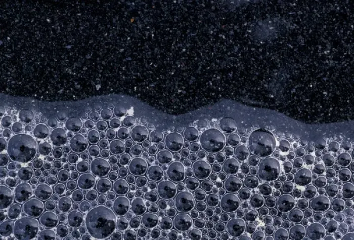 Framed Print : Europe, Iceland. Bubbles generated in geothermic pool