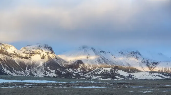 Framed Print : Europe, Iceland, Golden Circle. Winter landscape at sunrise
