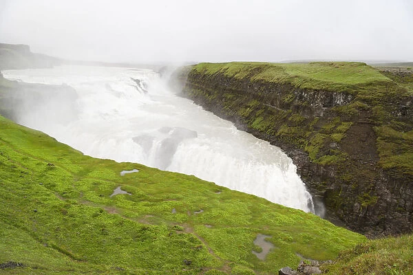Europe, Iceland, Golden Circle, Gullfoss, Golden Falls. Image of one of the most powerful