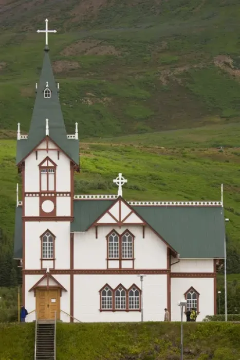 Framed Print : Europe, Iceland, Husavik. Christian church built in 1907. Credit as: Don Grall  / 