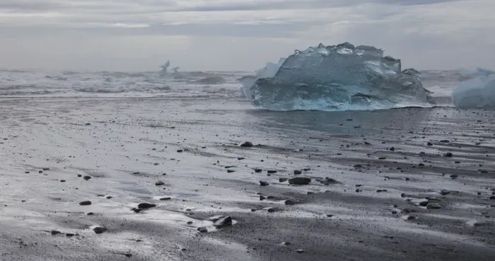 Framed Print : Europe, Iceland. Iceberg pieces from Jokulsarlon Lagoon washed onto black sand beach by storm Framed Print : Europe, Iceland. Iceberg pieces from Jokulsarlon Lagoon washed onto black sand beach by storm