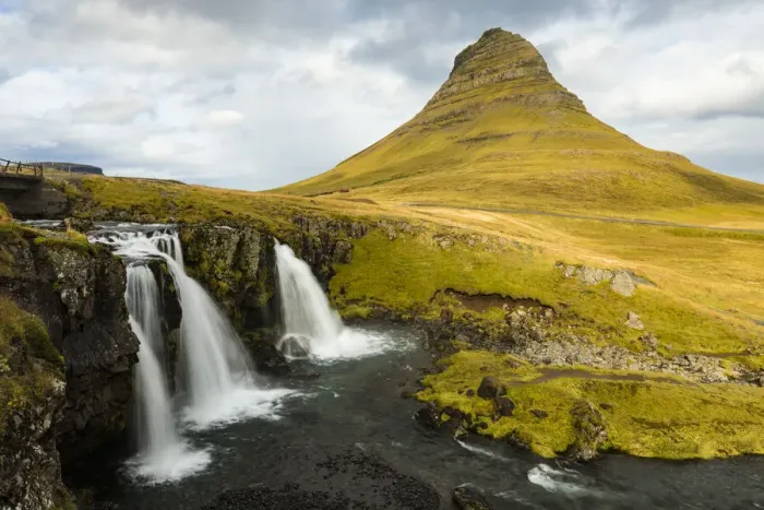 Framed Print : Europe, Iceland. Iconic view of Kirkjufell mountain with waterfall in foreground