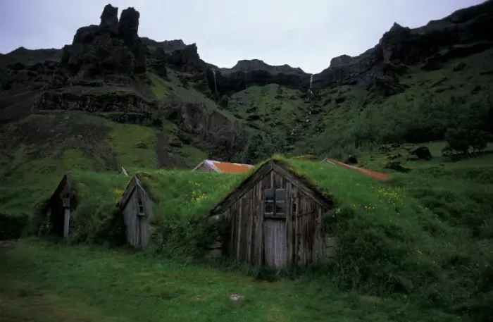 Framed Print : Europe, Iceland, Lomagnupur Mountains, famous Nupsstadur Farm, old grass-covered huts Framed Print : Europe, Iceland, Lomagnupur Mountains, famous Nupsstadur Farm, old grass-covered huts