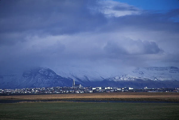 04. Europe, Iceland, View of Reykjavik from Bessaarshreppur