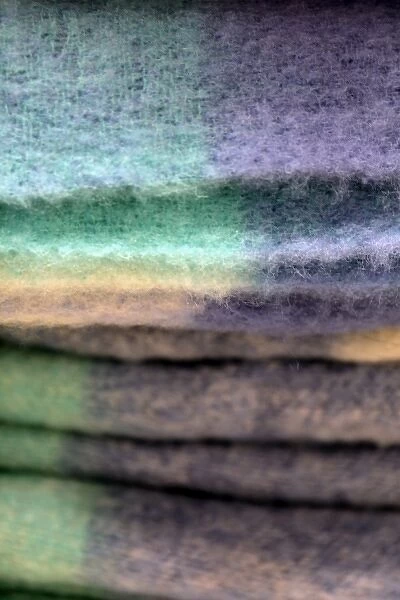 Europe, Ireland, Avoca. Wool Blankets at Avoca Handweavers Mill, County Wicklow