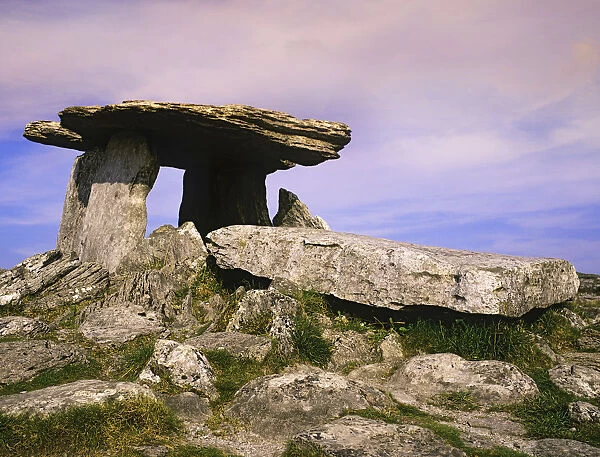 Europe, Ireland, Burren. Ancient Poulnabrone Dolman tomb