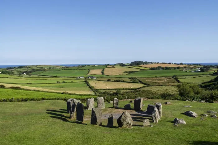 Framed Print : Europe, Ireland, County Cork. Landscape with Drombeg Stone Circle Framed Print : Europe, Ireland, County Cork. Landscape with Drombeg Stone Circle