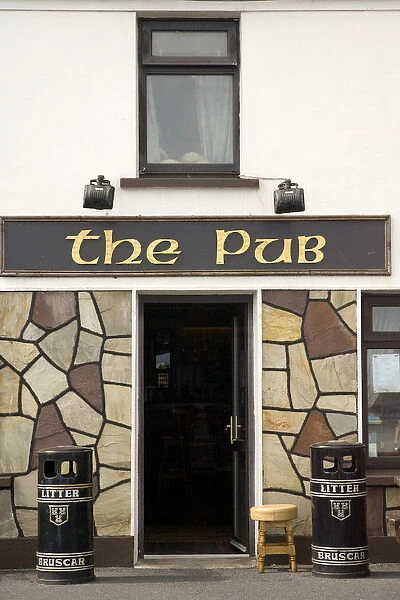 Europe, Ireland, County Mayo, Achill Island, Dooagh. Entrance to traditional Irish pub