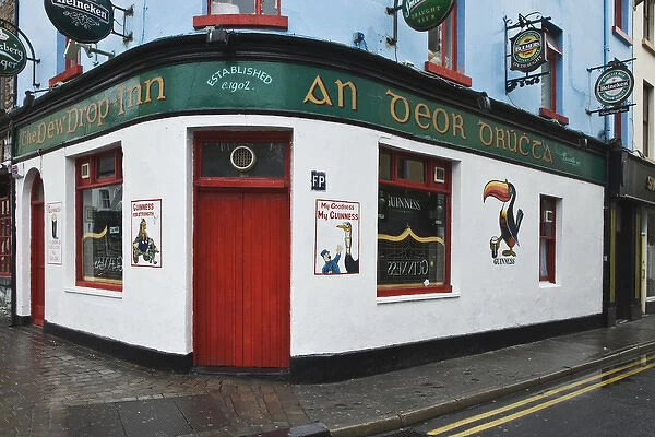 Europe, Ireland, Galway City. Exterior of The Dew Drop Inn. Credit as: Dennis Flaherty