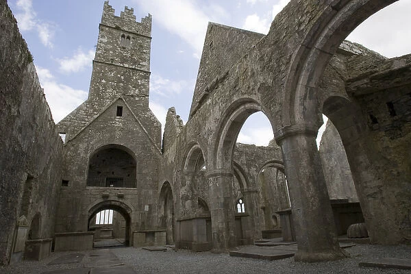 Europe, Ireland, Galway. Inside the Ross Errilly Friary. Credit as: Wendy Kaveney