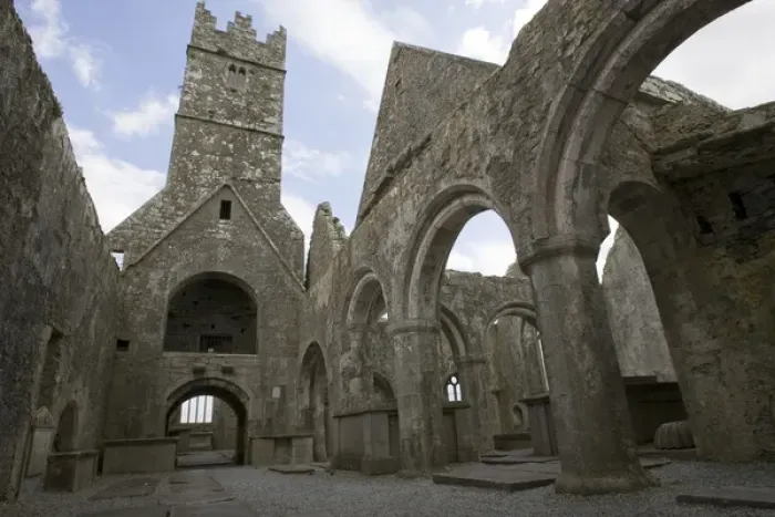 Framed Print : Europe, Ireland, Galway. Inside the Ross Errilly Friary. Credit as: Wendy Kaveney