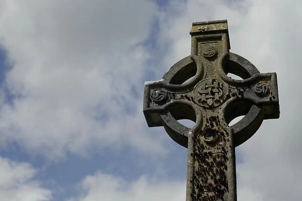 Europe, Ireland, Glendalough. Celtic Cross at Glendalough