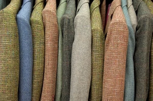 Europe, Ireland, Kerry County, Ring of Kerry. Gap of Dunloe Industries, classic wool sport coats