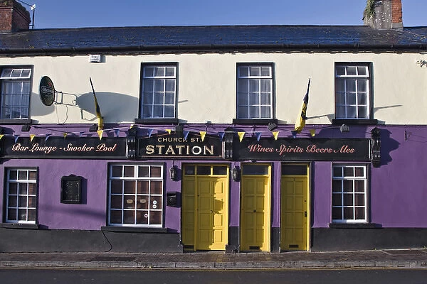 Europe, Ireland, Roscommon. Exterior of Church St. Station bar. Credit as: Dennis