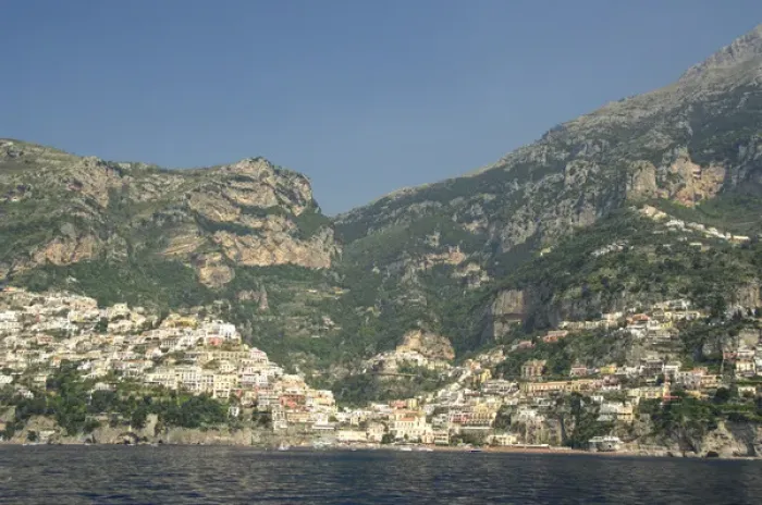 Framed Print : Europe, Italy, Amalfi Coast, Bay of Salerno, Positano