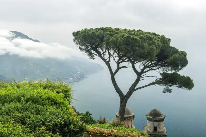 Framed Print : Europe, Italy, Amalfi Coast, Ravello, View of Coastline from Villa Rufolo Framed Print : Europe, Italy, Amalfi Coast, Ravello, View of Coastline from Villa Rufolo