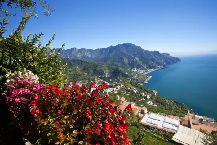 Framed Print : Europe; Italy; Amalfi Coastline; Ravello; View of the Amalfi Coast from Villa Rufolo Framed Print : Europe; Italy; Amalfi Coastline; Ravello; View of the Amalfi Coast from Villa Rufolo