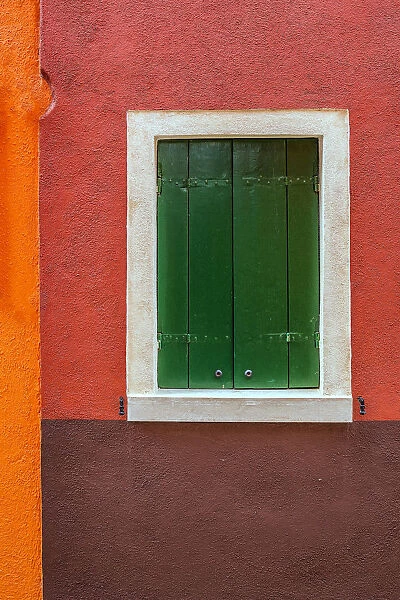 Europe, Italy, Burano. Colorful house and window