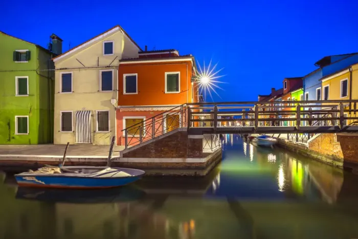Framed Print : Europe, Italy, Burano. Sunset on canal. Credit as: Jim Nilsen  /  Jaynes Gallery  /  DanitaDelimont