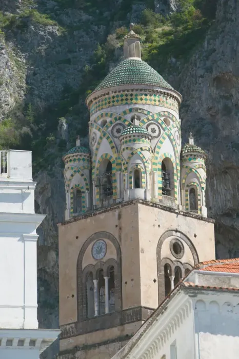 Framed Print : Europe, Italy, Campania, (Amalfi Coast), Amalfi: Saint Andrea Cathedral Tower  /  Morning
