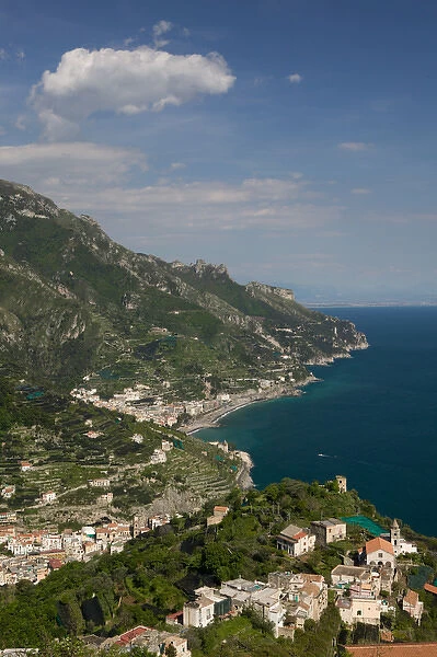 Europe, Italy, Campania, (Amalfi Coast), Ravello: View of the Amalfi Coastline