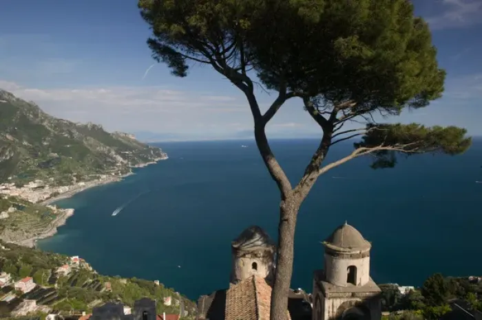 Framed Print : Europe, Italy, Campania, (Amalfi Coast), Ravello: View of the Amalfi Coastline