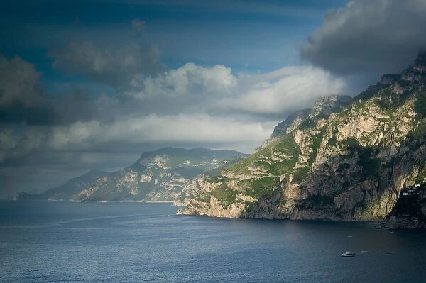 Europe, Italy, Campania (Amalfi Coast) Positano: Morning View of the Amalfi Coast