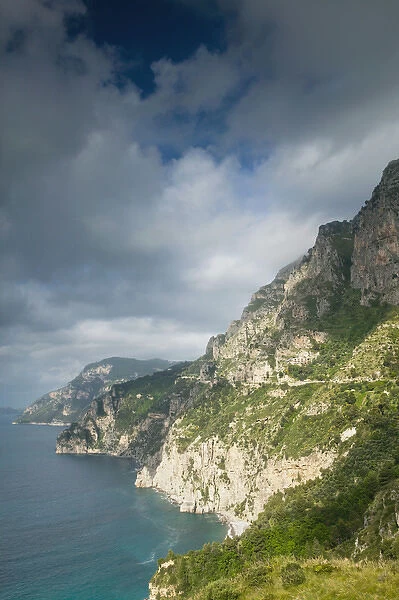 Europe, Italy, Campania (Amalfi Coast) Positano: Morning View of the Amalfi Coast