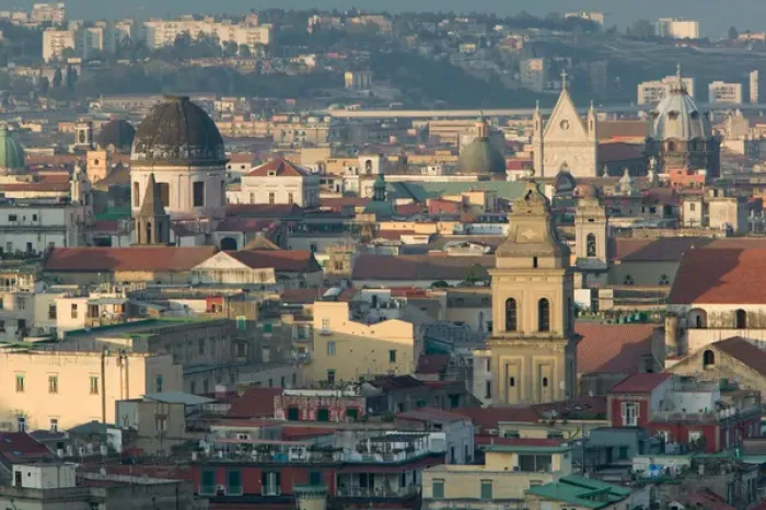 Framed Print : Europe, Italy, Campania, NAPLES: Late Afternoon Church View from Vomero Hills / Daytime Framed Print : Europe, Italy, Campania, NAPLES: Late Afternoon Church View from Vomero Hills / Daytime