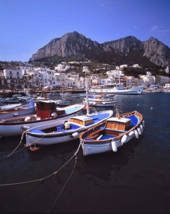 Framed Print : Europe, Italy, Capri. Marina Grande, the main port of call at Capri, sits below volcano Framed Print : Europe, Italy, Capri. Marina Grande, the main port of call at Capri, sits below volcano