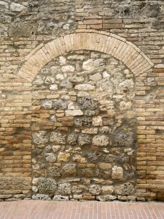 Framed Print : Europe, Italy, Chianti. Old doorway that has been closed off with stone in the town of Framed Print : Europe, Italy, Chianti. Old doorway that has been closed off with stone in the town of