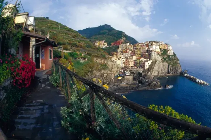 Framed Print : Europe, Italy, Cinque Terre, Manarola. Distant view of the hillside town of Manarola Framed Print : Europe, Italy, Cinque Terre, Manarola. Distant view of the hillside town of Manarola