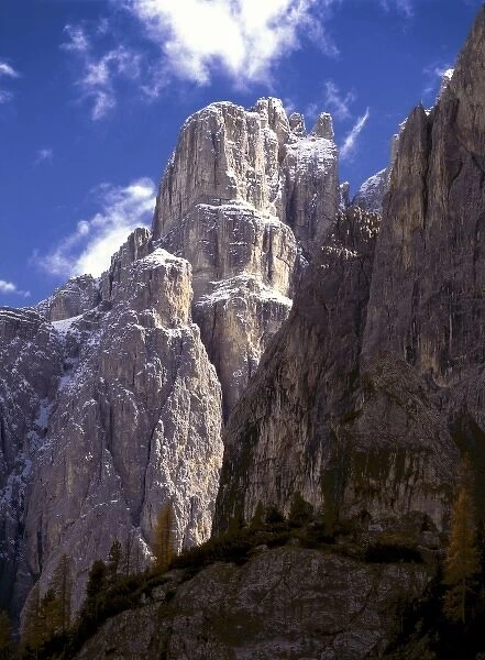 Europe, Italy, Corvara. There is a stunning view of the jagged peaks in Italys Dolomite Alps