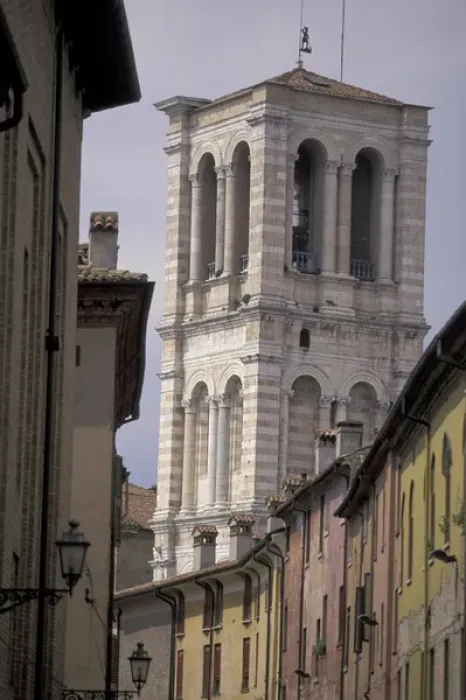 Framed Print : Europe, Italy, Emilia, Romagna, Ferrara Duomo, Cathedral (12th C. ), and colorful Framed Print : Europe, Italy, Emilia, Romagna, Ferrara Duomo, Cathedral (12th C. ), and colorful