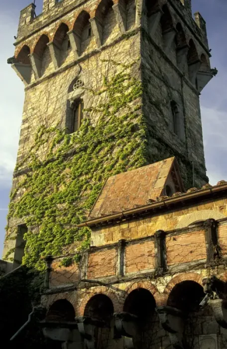 Framed Print : Europe, Italy, Florence. Castle turret