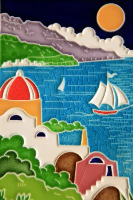 Framed Print : Europe, Italy. Italian hand-painted glazed ceramic tile Framed Print : Europe, Italy. Italian hand-painted glazed ceramic tile